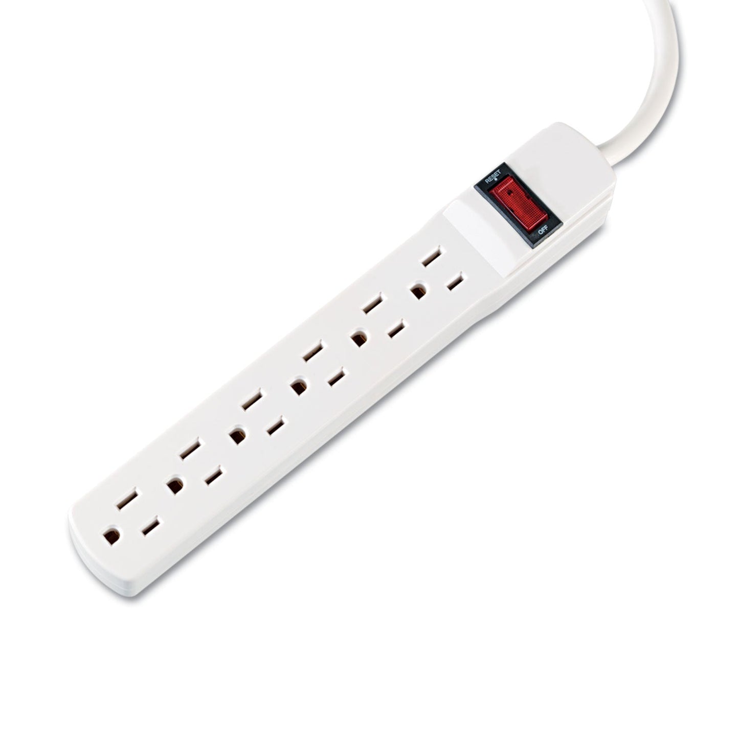 Innovera Power Strip, 6 Outlets, 15 ft Cord, Ivory