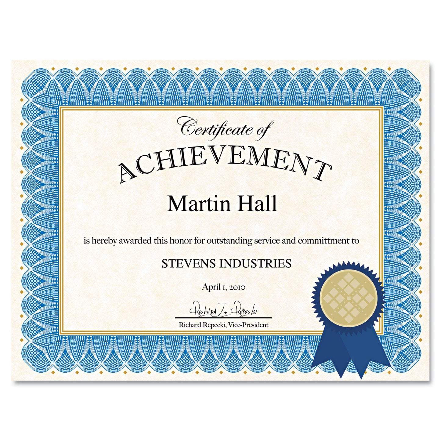 Geographics Certificate Kit, 8.5 x 11, Blue Spiral with Blue Border