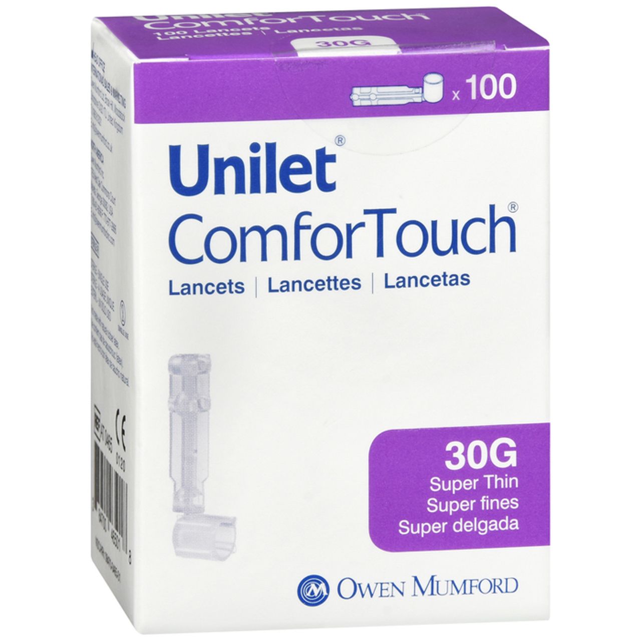 Unilet Comfortouch Lancets 30G Super Thin 100Ct