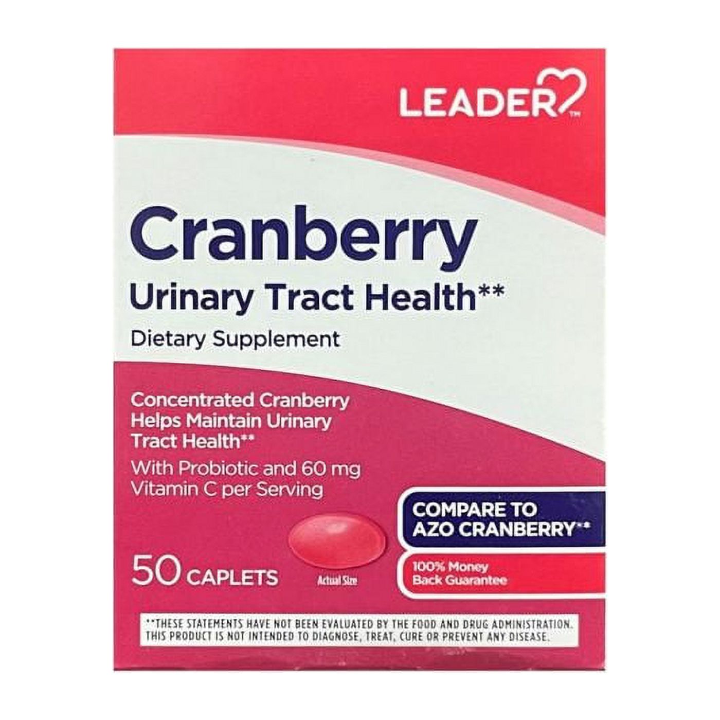 Leader Concentrated Cranberry Caplets 50Ct