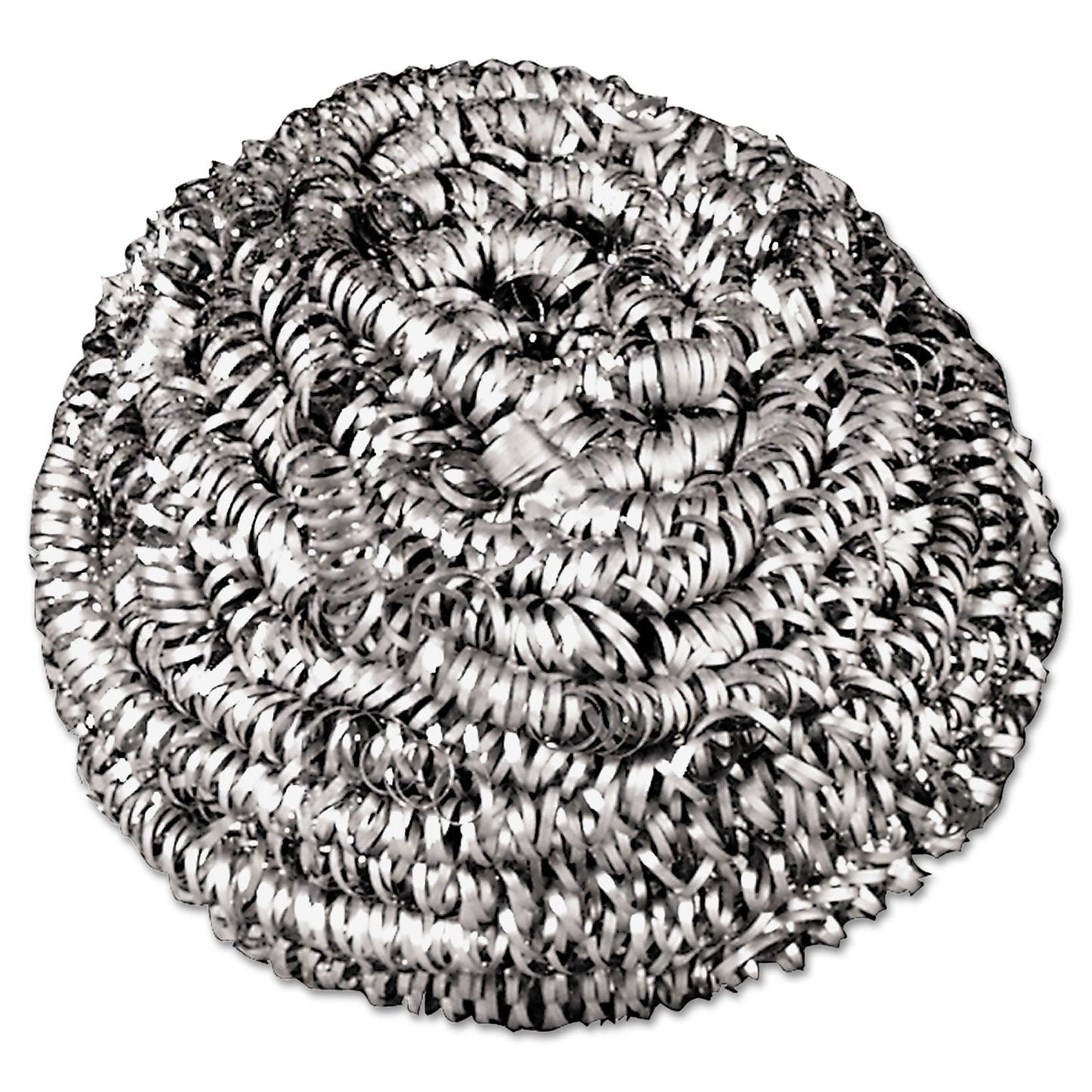 Boardwalk Stainless Steel Scrubber, Medium Size, Steel Gray, 72/Carton