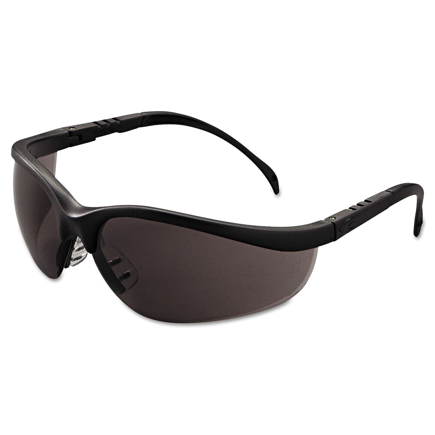 MCR Klondike Safety Glasses, Matte Black Frame, Gray Lens, 12/Box