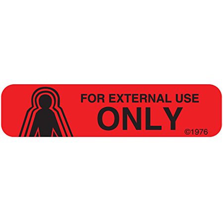 Pharmex Warning Label 1-11g English'for External Use Only' 1000's