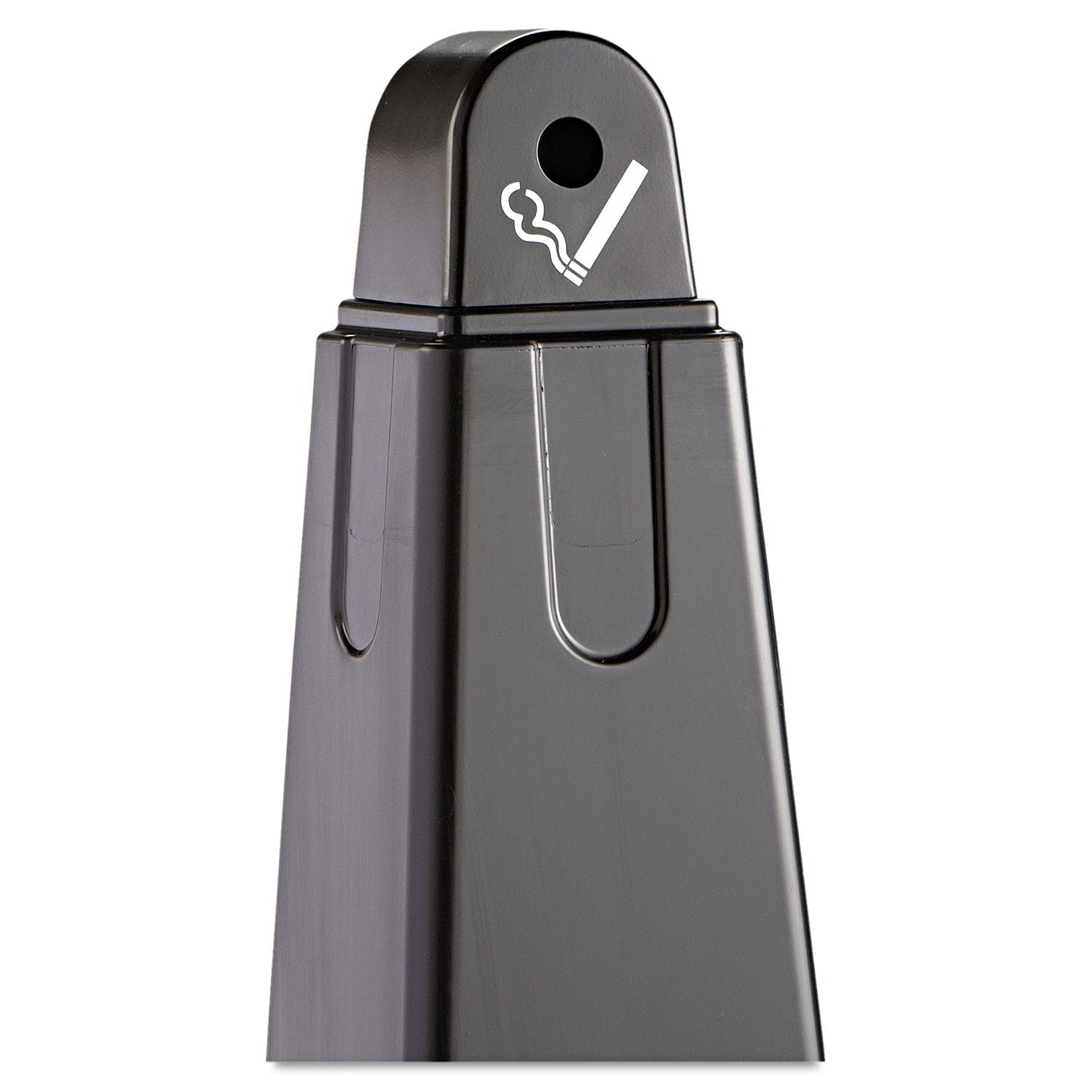 Rubbermaid GroundsKeeper Cigarette Waste Collector, Pyramid, 1 gal, 12.25 x 39.75, Black