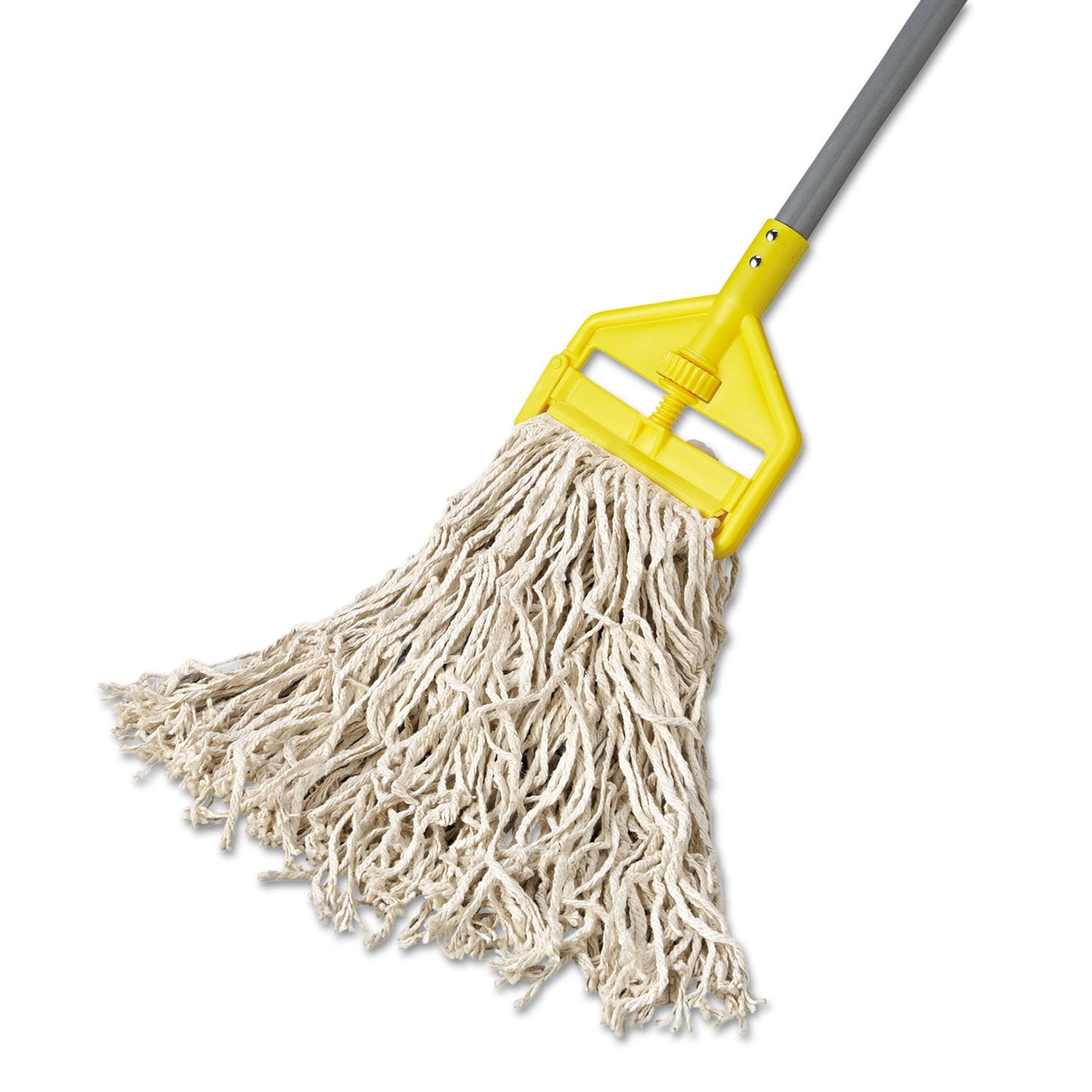 Rubbermaid Economy Cut-End Cotton Wet Mop Head, 16oz, 1" Band, White, 12/Carton