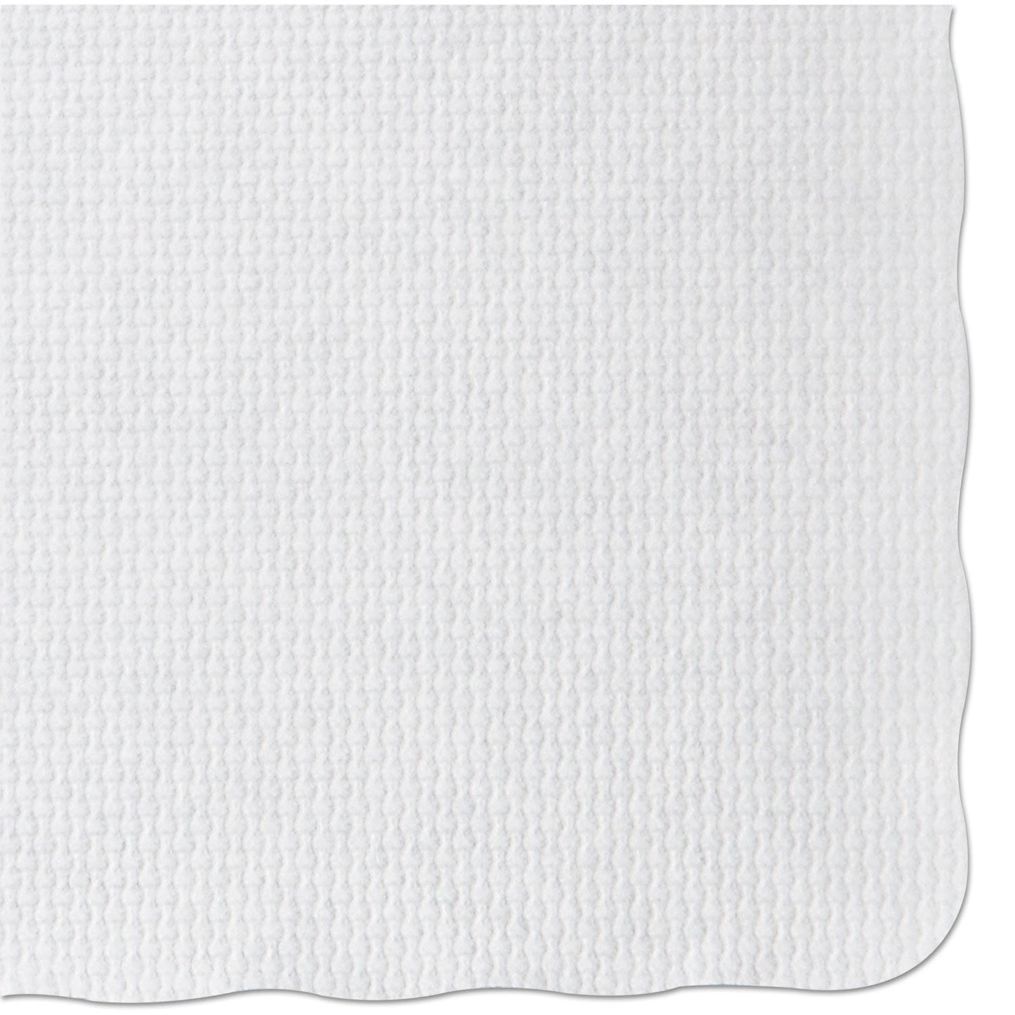 Hoffmaster Knurl Embossed Scalloped Edge Placemats, 9.5 x 13.5, White, 1,000/Carton