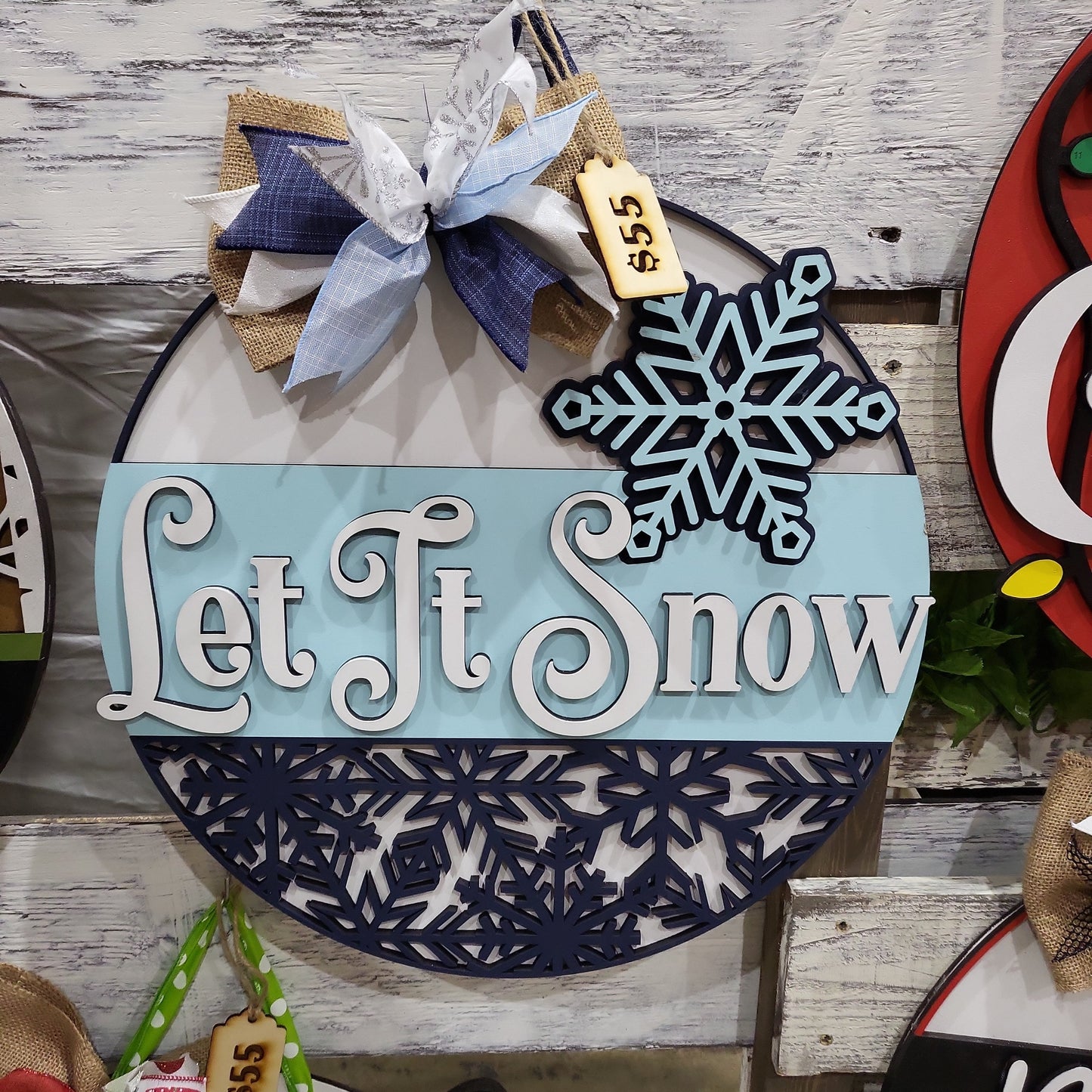 Finished - Let It Snow Door Hanger