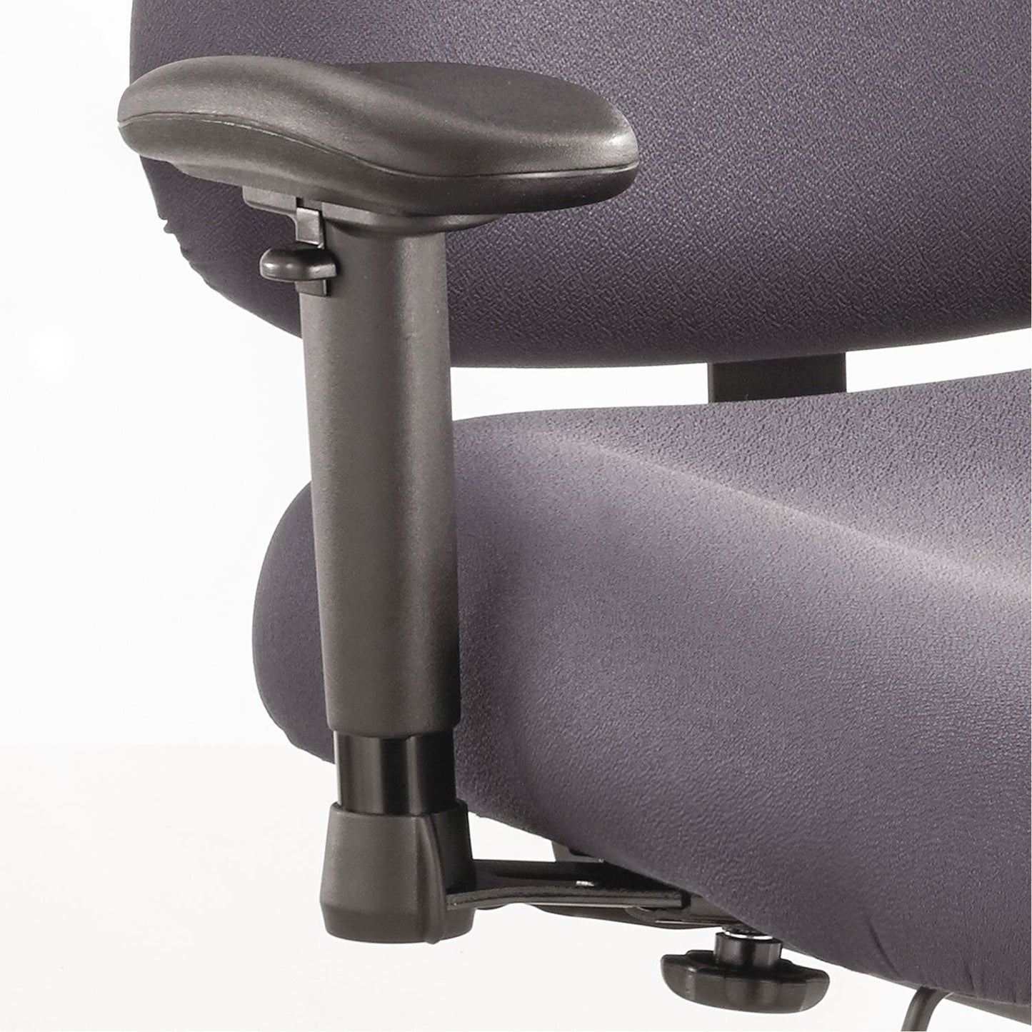 Safco Height/Width-Adjustable T-Pad Arms for Safco Optimus Big/Tall High-Back Chairs, 4" x 10.25" x 11.5" to 14.5", Black, 2/Set