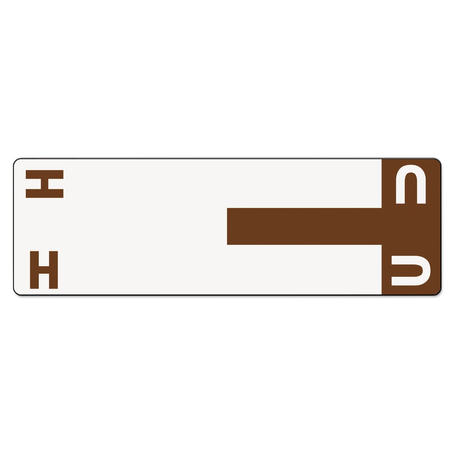 Smead AlphaZ Color-Coded First Letter Combo Alpha Labels, H/U, 1.16 x 3.63, Dark Brown/White, 5/Sheet, 20 Sheets/Pack