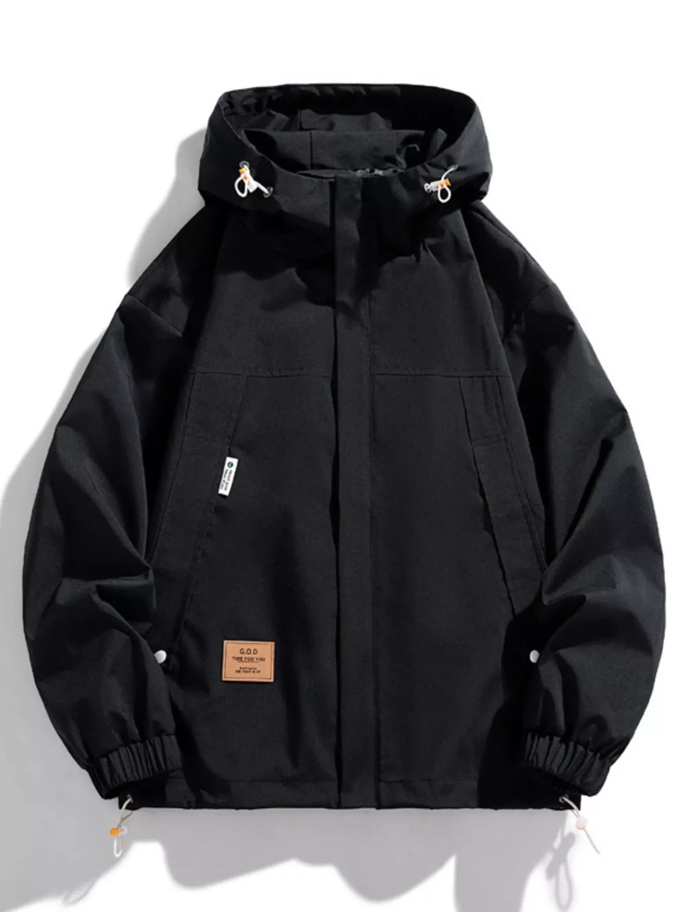 Men's Full Size Casual Zip Up Hooded Windproof Jacket Plus Size