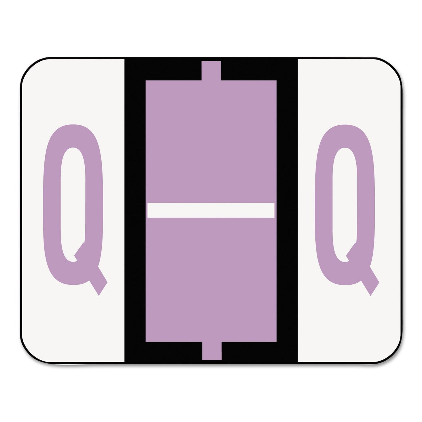Smead A-Z Color-Coded End Tab Filing Labels, Q, 1 x 1.25, White, 500/Roll
