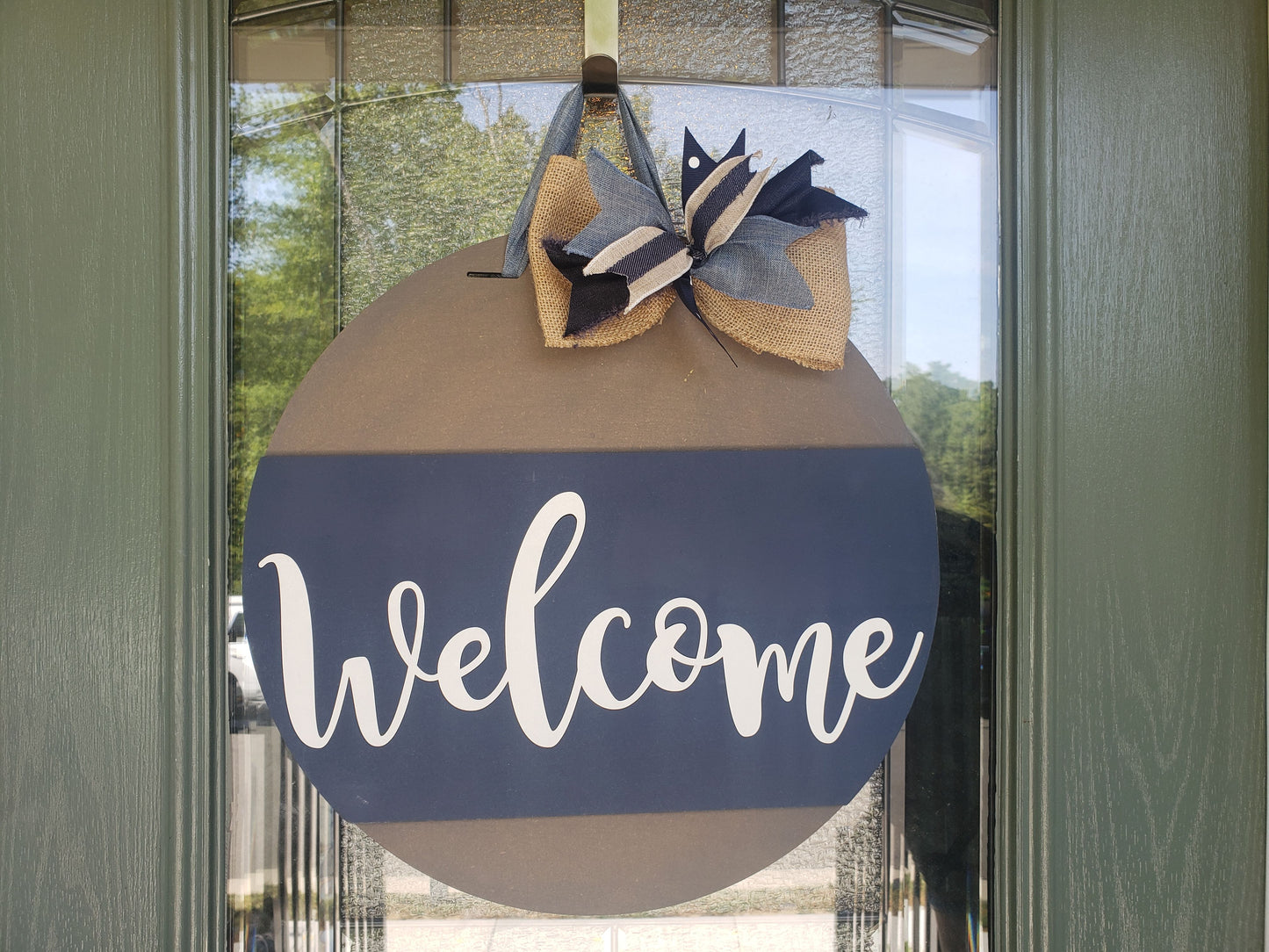 Finished - Welcome Door Hanger - Navy