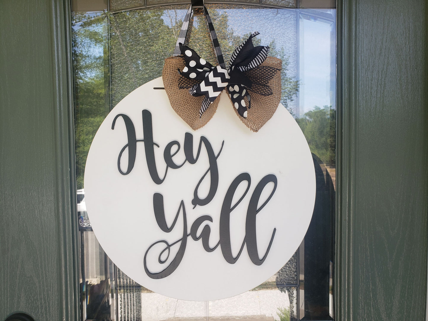 UNFINISHED - Hey Y'all Door Hanger - White