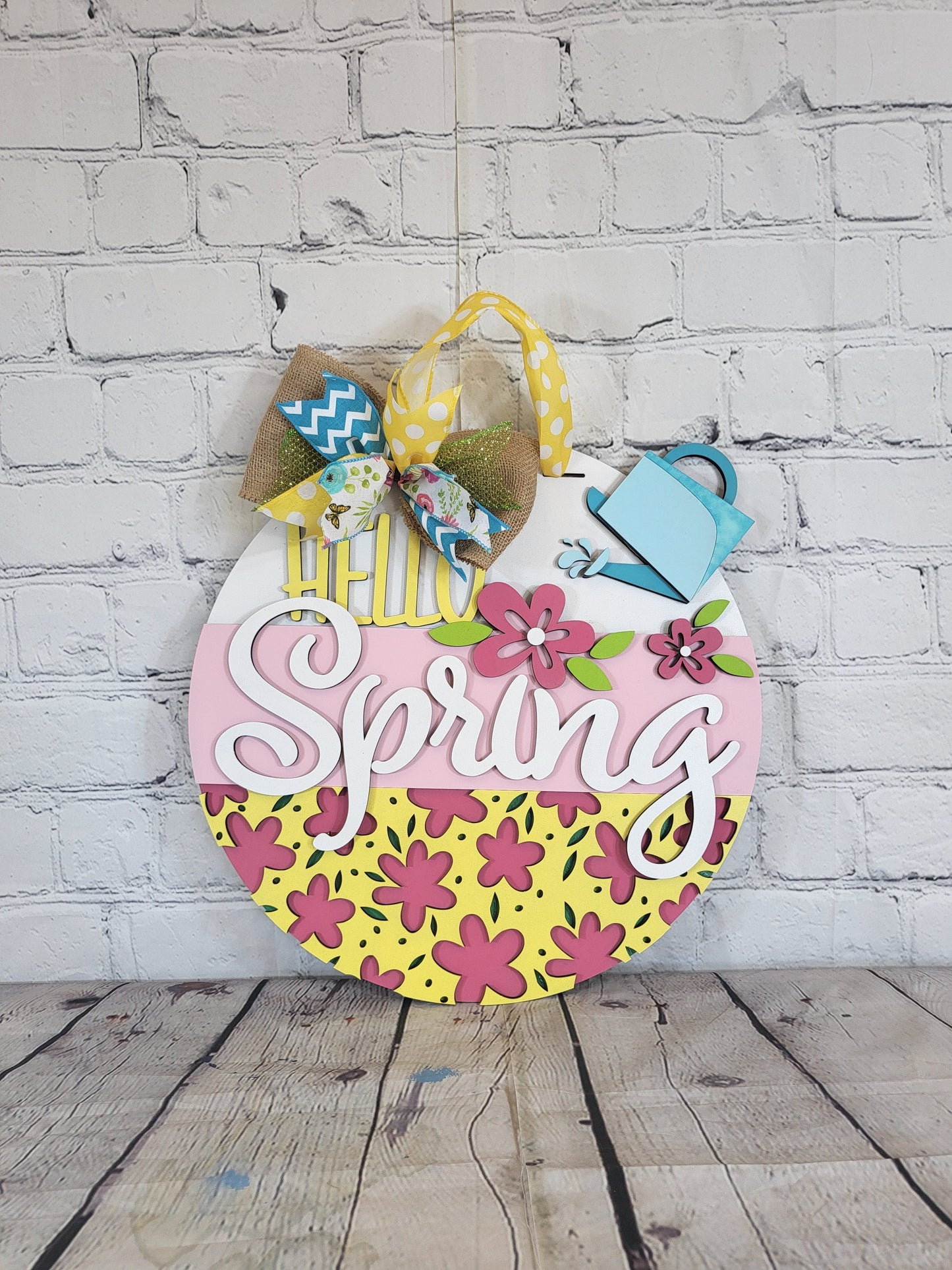 Hello Spring Watering Can Door Hanger Unfinished Kit