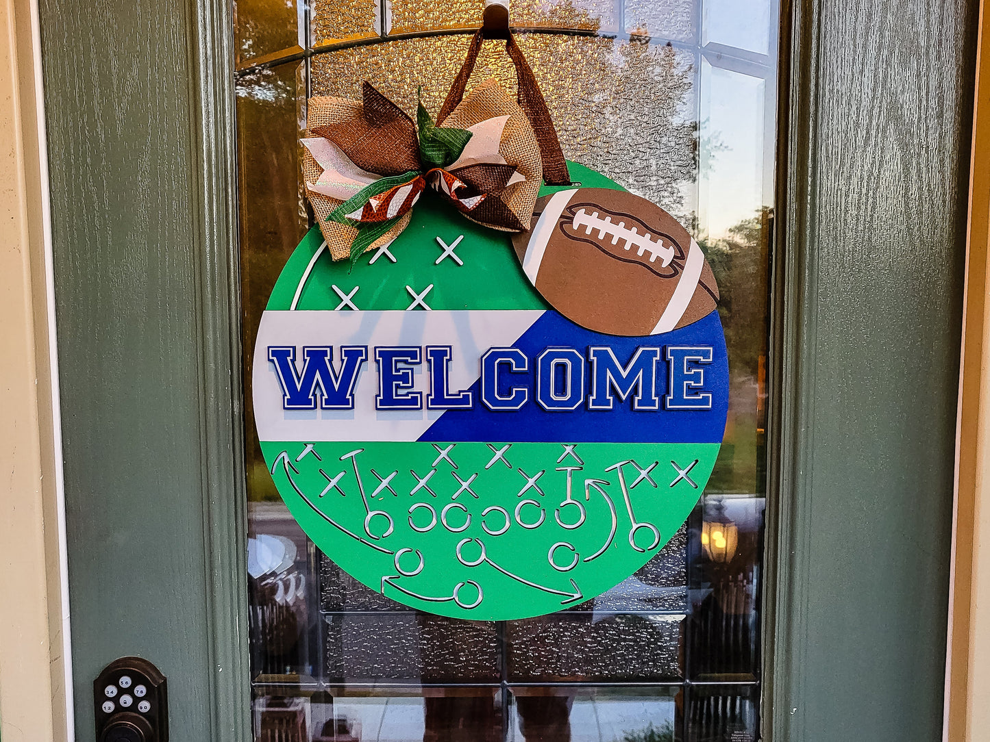 Welcome Football Play Door Hanger DIY Unfinished Kit
