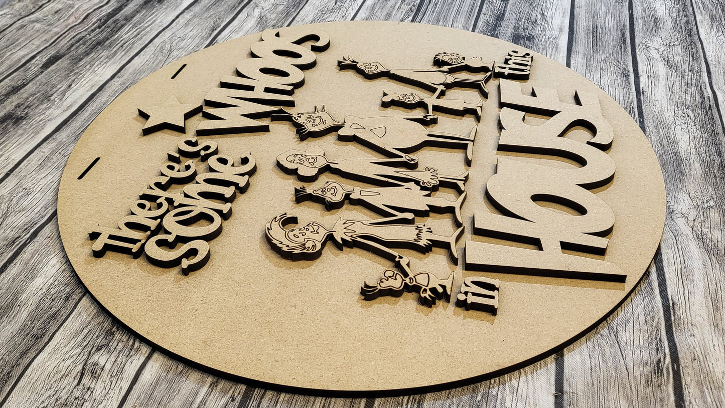 There's Some WHOS in this HOUSE Door Hanger DIY Unfinished Kit