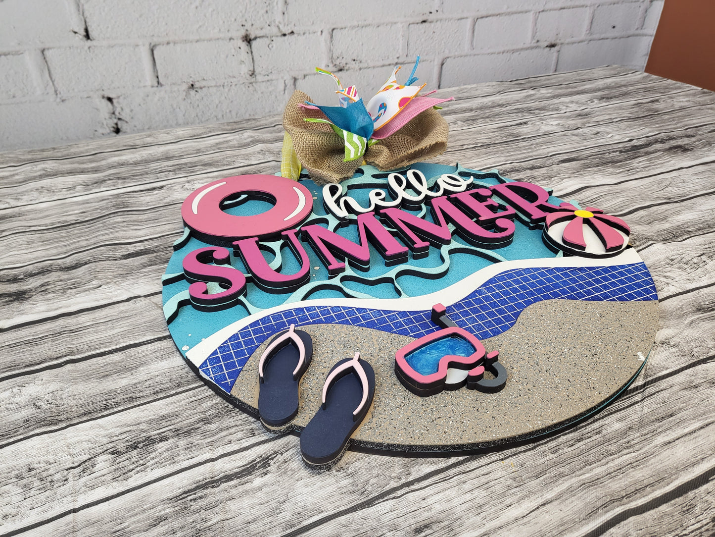 Hello Summer Pool Door Hanger DIY Unfinished Kit