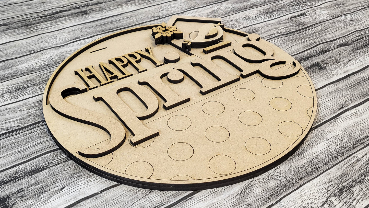 HAPPY Spring Bird House Door Hanger DIY Unfinished Kit