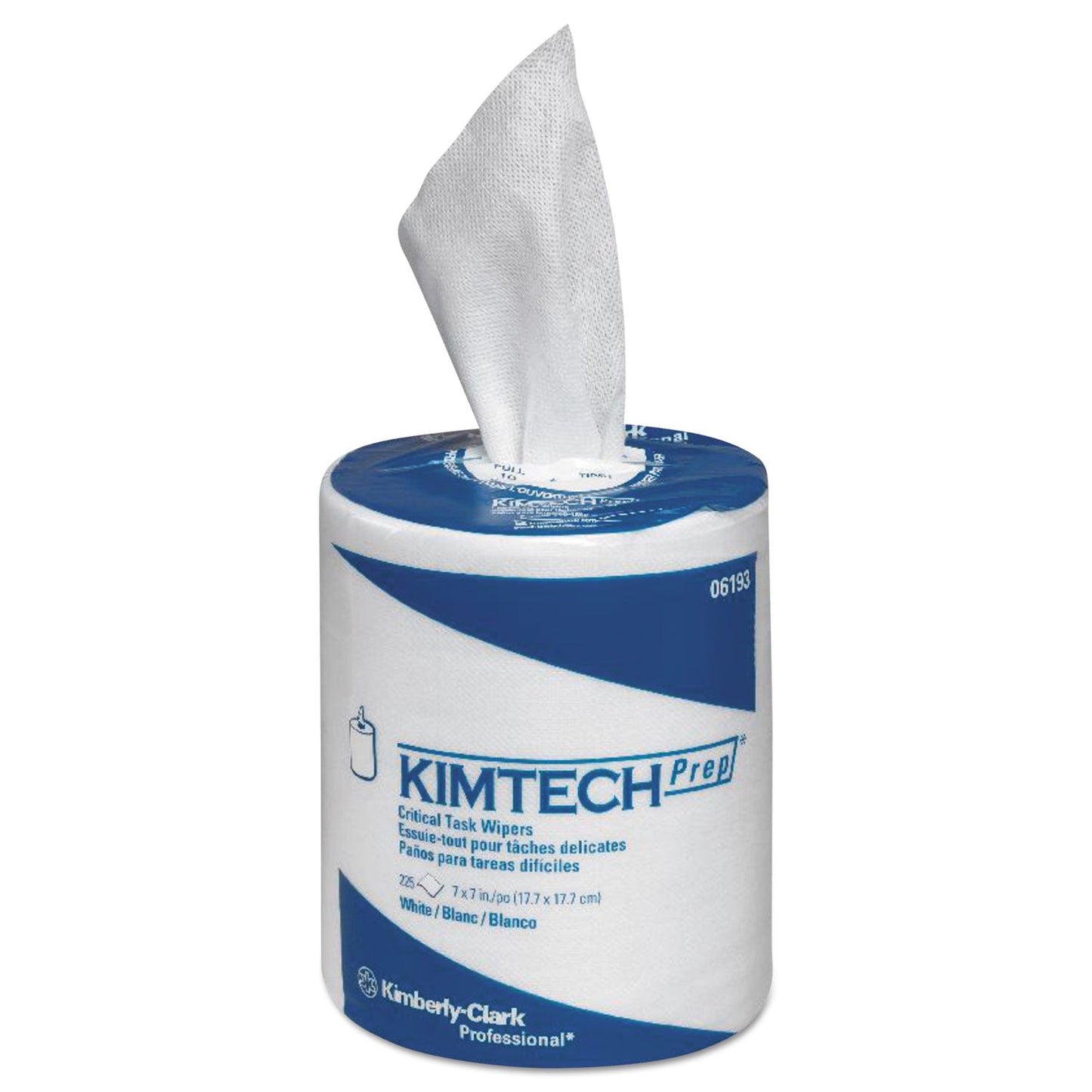 Kimtech SCOTTPURE Critical Task, Center-Pull Roll Jr., 7 x 7, White, 225/Roll, 6/Carton
