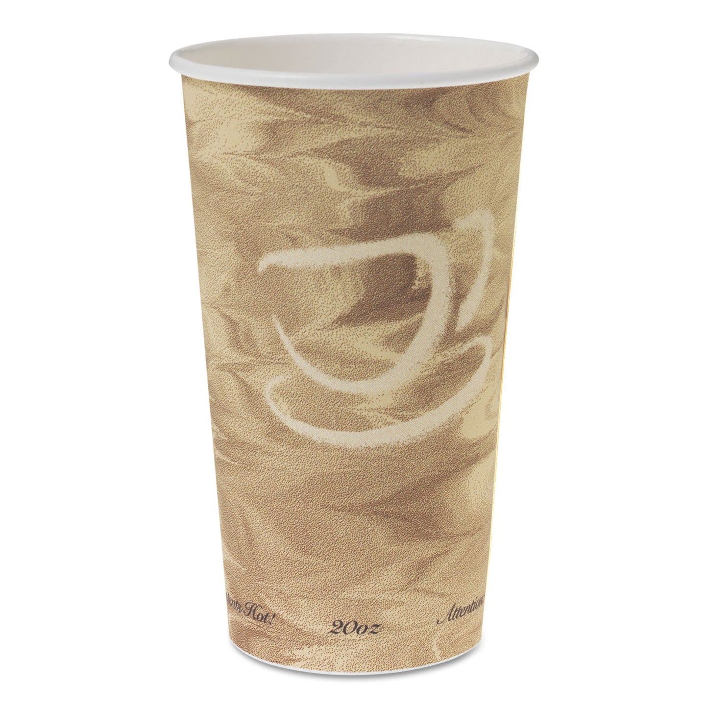 Dart Single Sided Poly Paper Hot Cups, 20 oz, Mistique Design, 40/Bag, 15 Bags/Carton