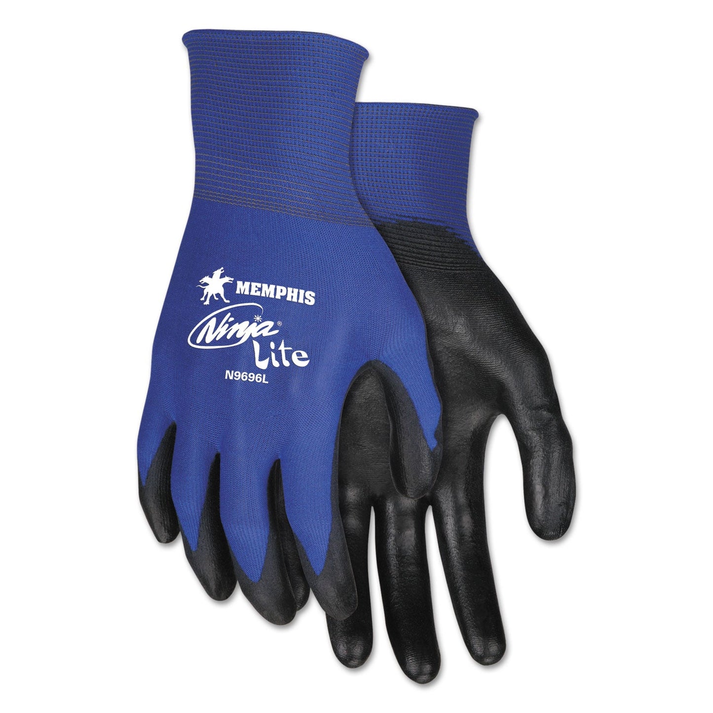 MCR Ultra Tech Tactile Dexterity Work Gloves, Blue/Black, Medium, 1 Dozen