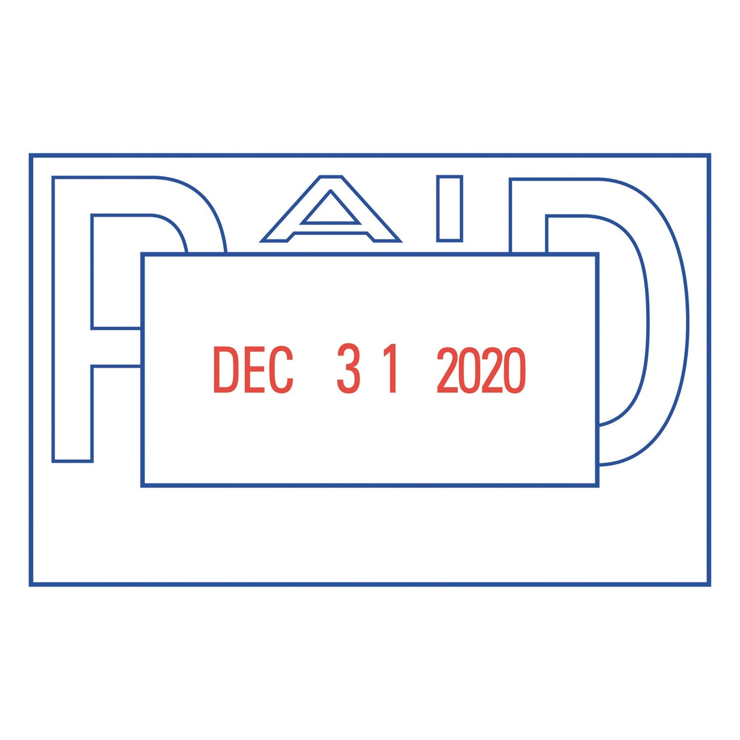 Xstamper VersaDater Message Dater, 2.13 x 1.31, PAID, Blue/Red