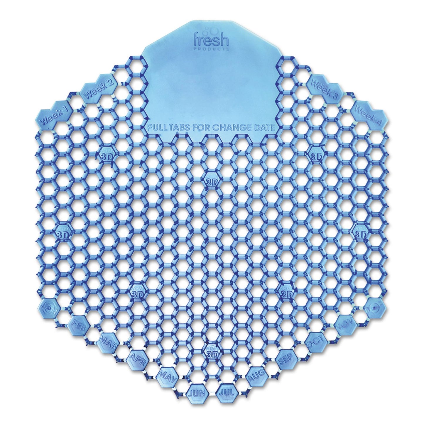 Fresh Products Wave 3D Urinal Deodorizer Screen, Cotton Blossom Scent, Blue, 10/Box