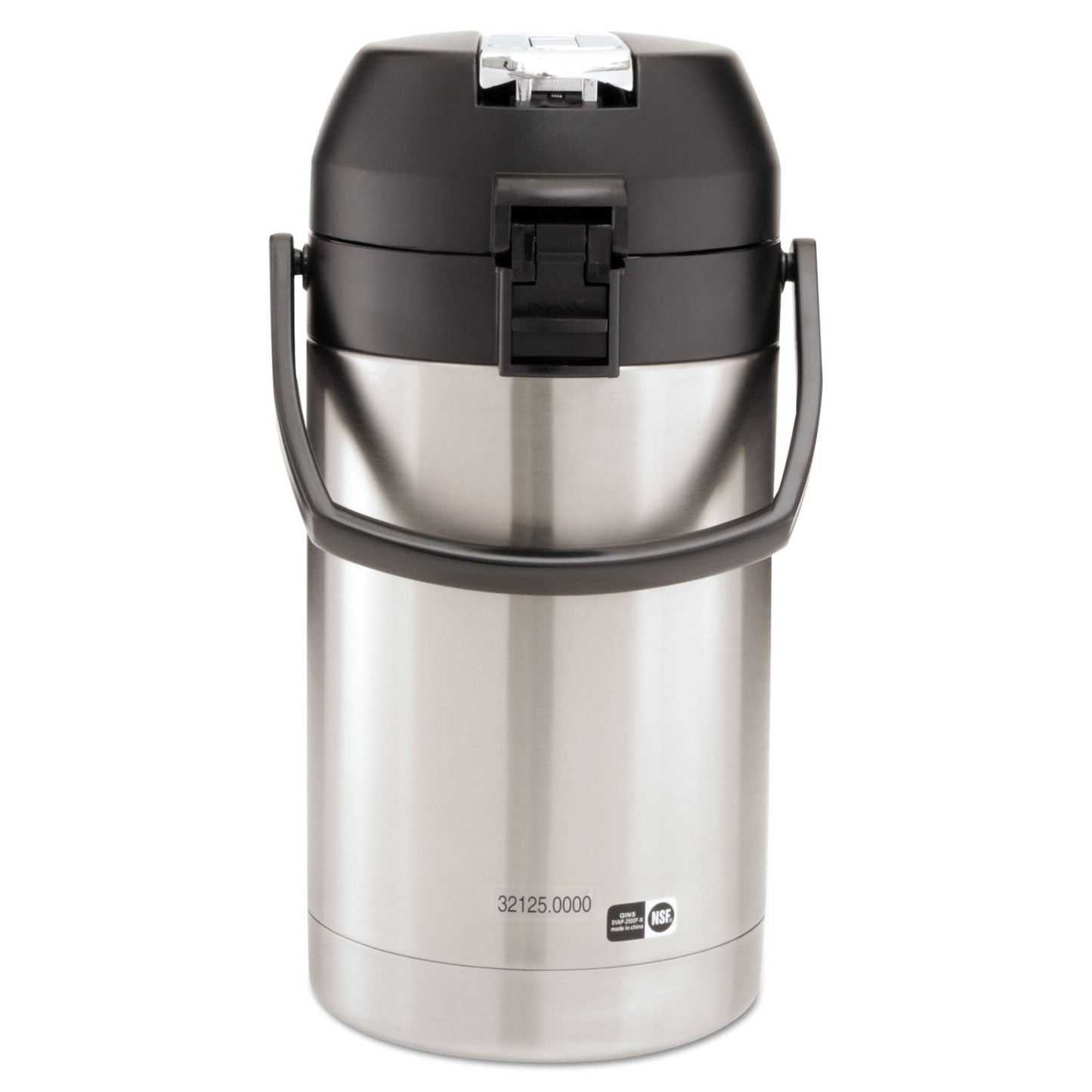 BUNN 2.5 Liter Lever Action Airpot, Stainless Steel/Black
