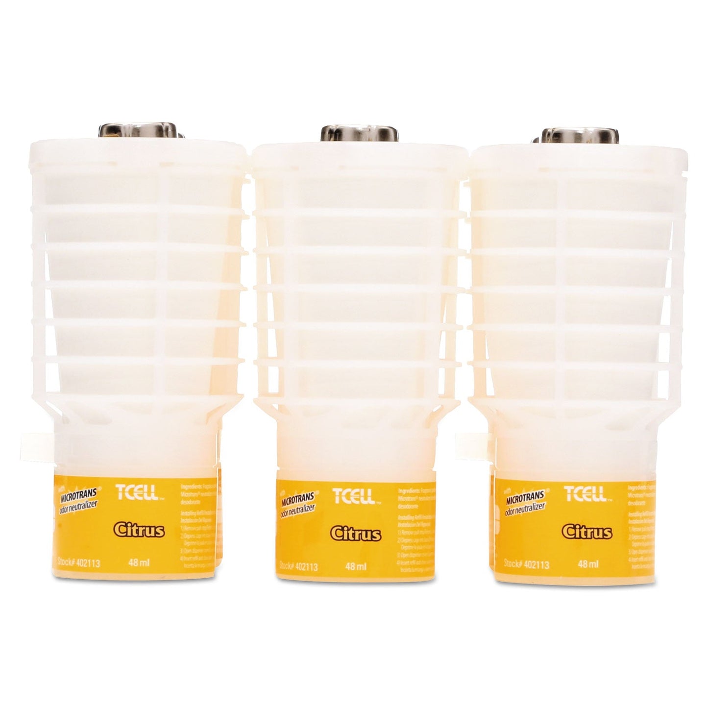 Rubbermaid TCell Microtrans Odor Neutralizer Refill, Citrus, 1.62 oz, 6/Carton