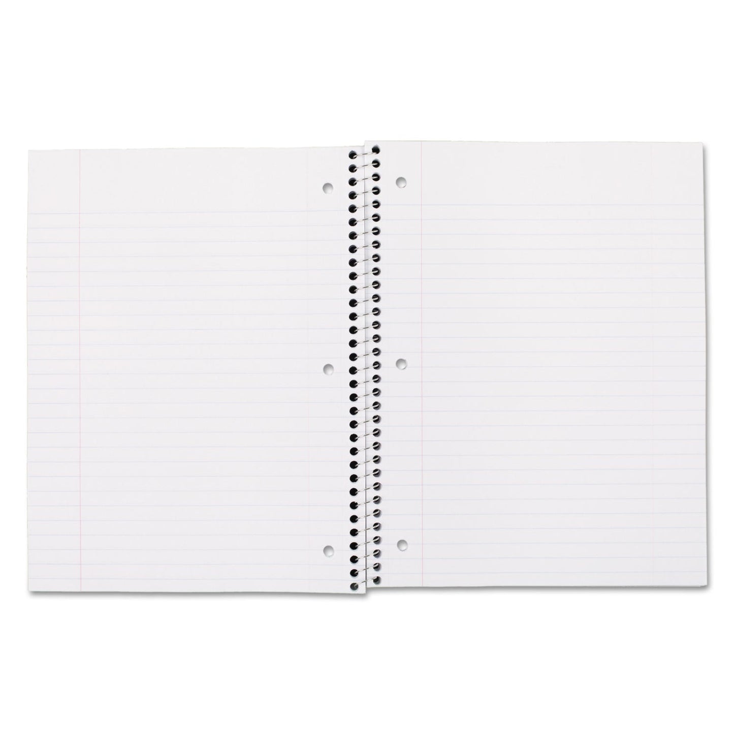 Mead Spiral Notebook, 3-Hole Punched, 1 Subject, Wide/Legal Rule, Randomly Assorted Covers, 10.5 x 7.5, 100 Sheets