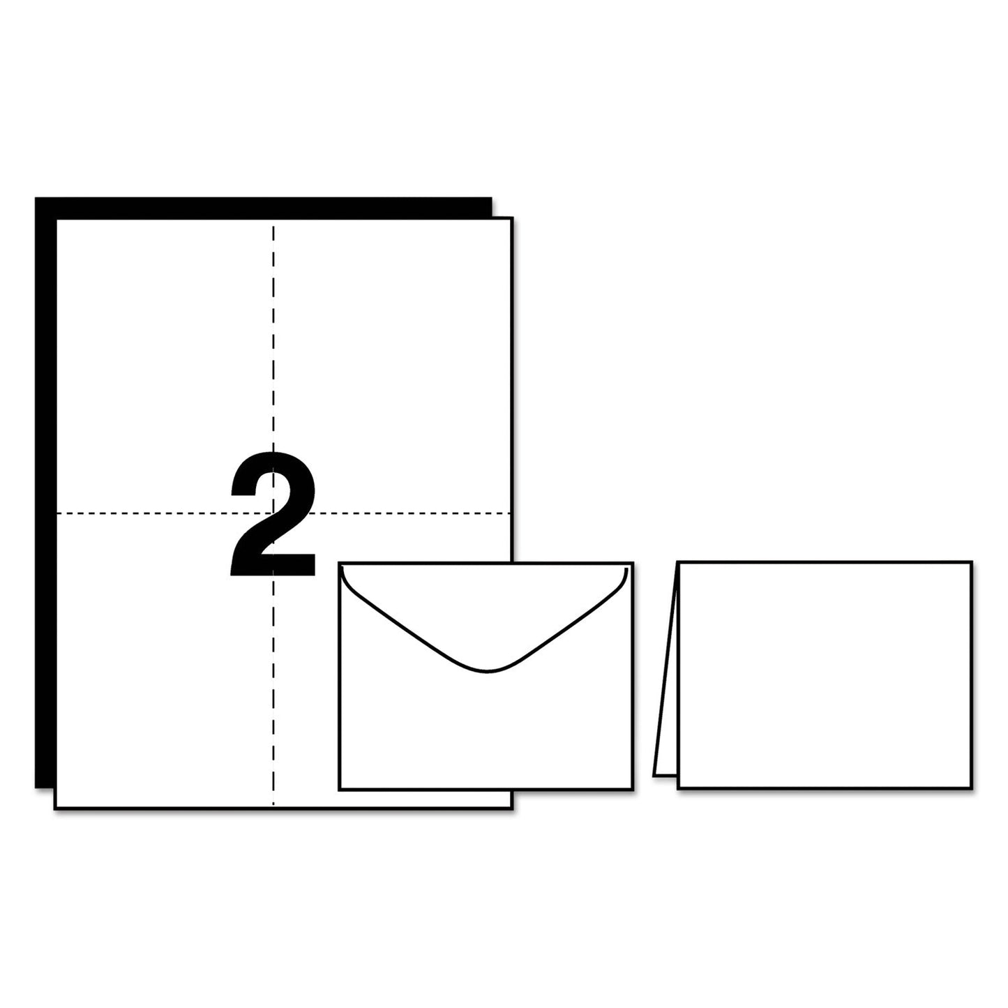 Avery Note Cards with Matching Envelopes, Inkjet, 85 lb, 4.25 x 5.5, Matte White, 60 Cards, 2 Cards/Sheet, 30 Sheets/Pack