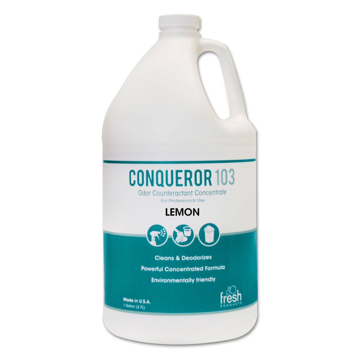Fresh Products Conqueror 103 Odor Counteractant Concentrate, Lemon, 1 gal Bottle, 4/Carton