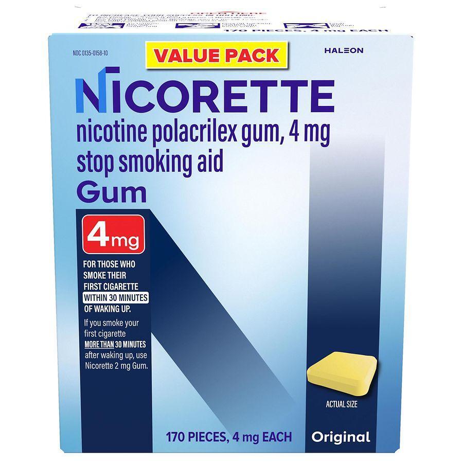 Nicorette 4mg Stop Smoking Aid Gum - Original - 170ct