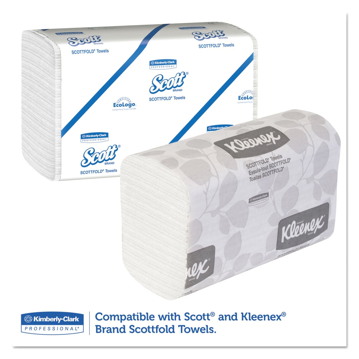 Kimberly-Clark Professional* Scottfold Compact Towel Dispenser, 10.75 x 4.75 x 9, Pearl White
