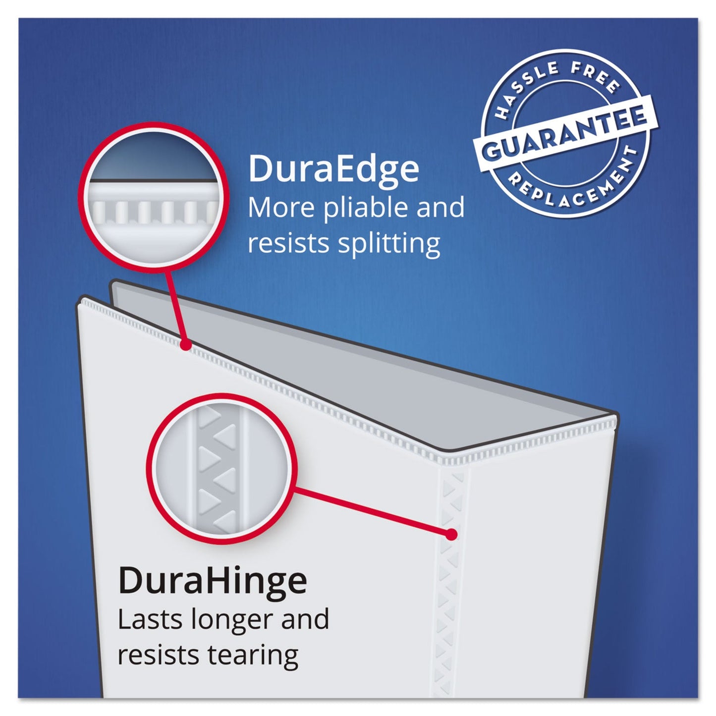 Avery Heavy-Duty Non-View Binder with DuraHinge and One Touch EZD Rings, 3 Rings, 1" Capacity, 11 x 8.5, Blue