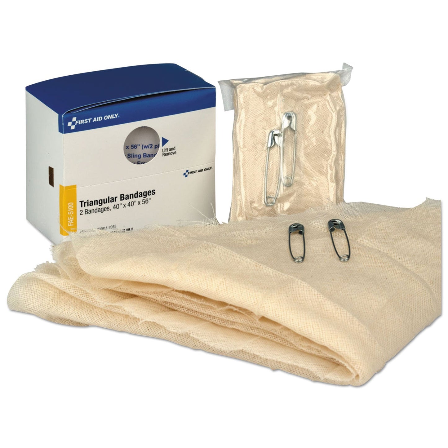 First Aid Only Refill for SmartCompliance Gen Business Cabinet, Triangular Bandages, 40 x 40 x 56, 2/Box
