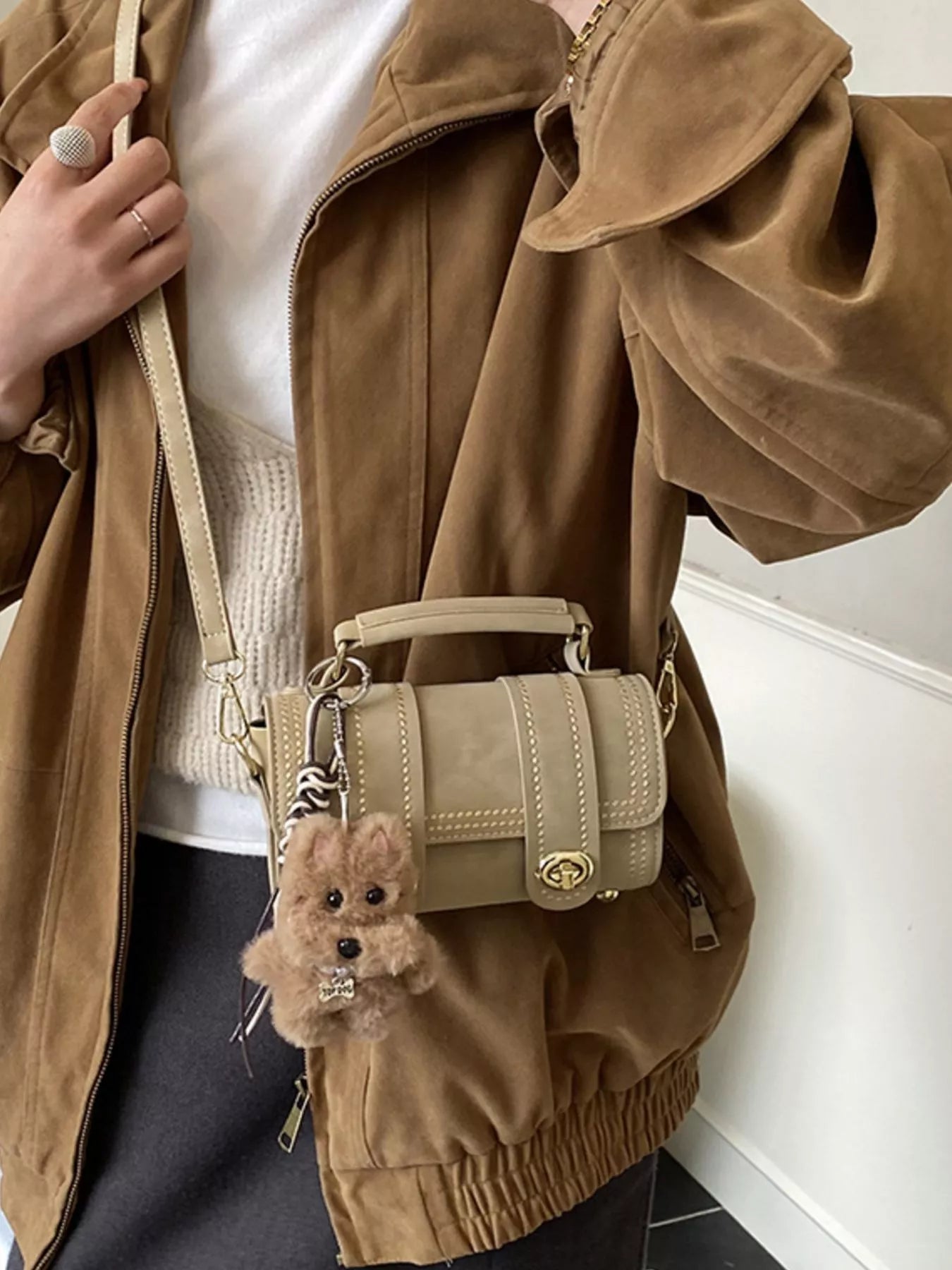 Barrel-Shaped Crossbody Bag