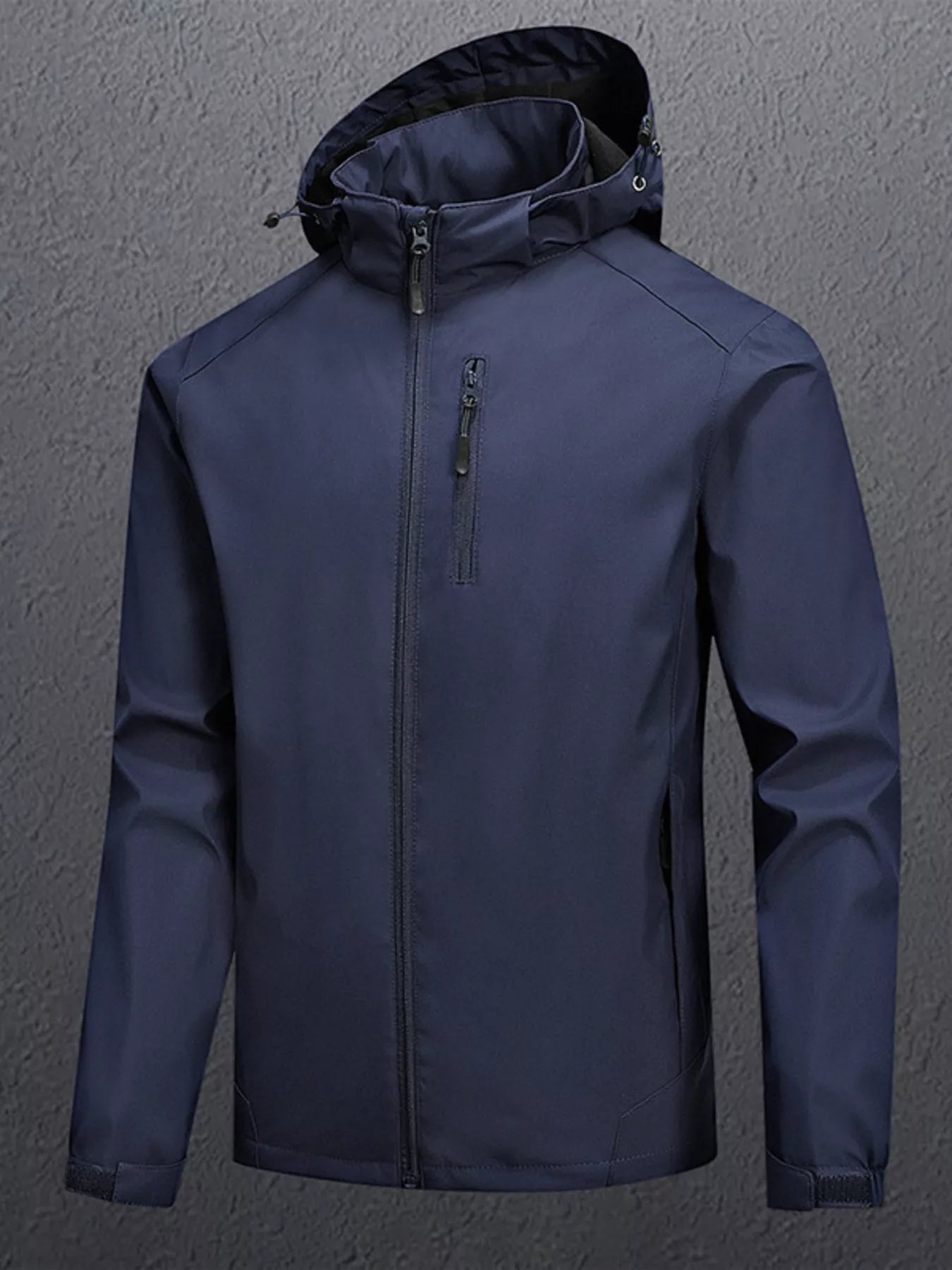 Men's Plus Size Zip Up Long Sleeve Hooded Jacket