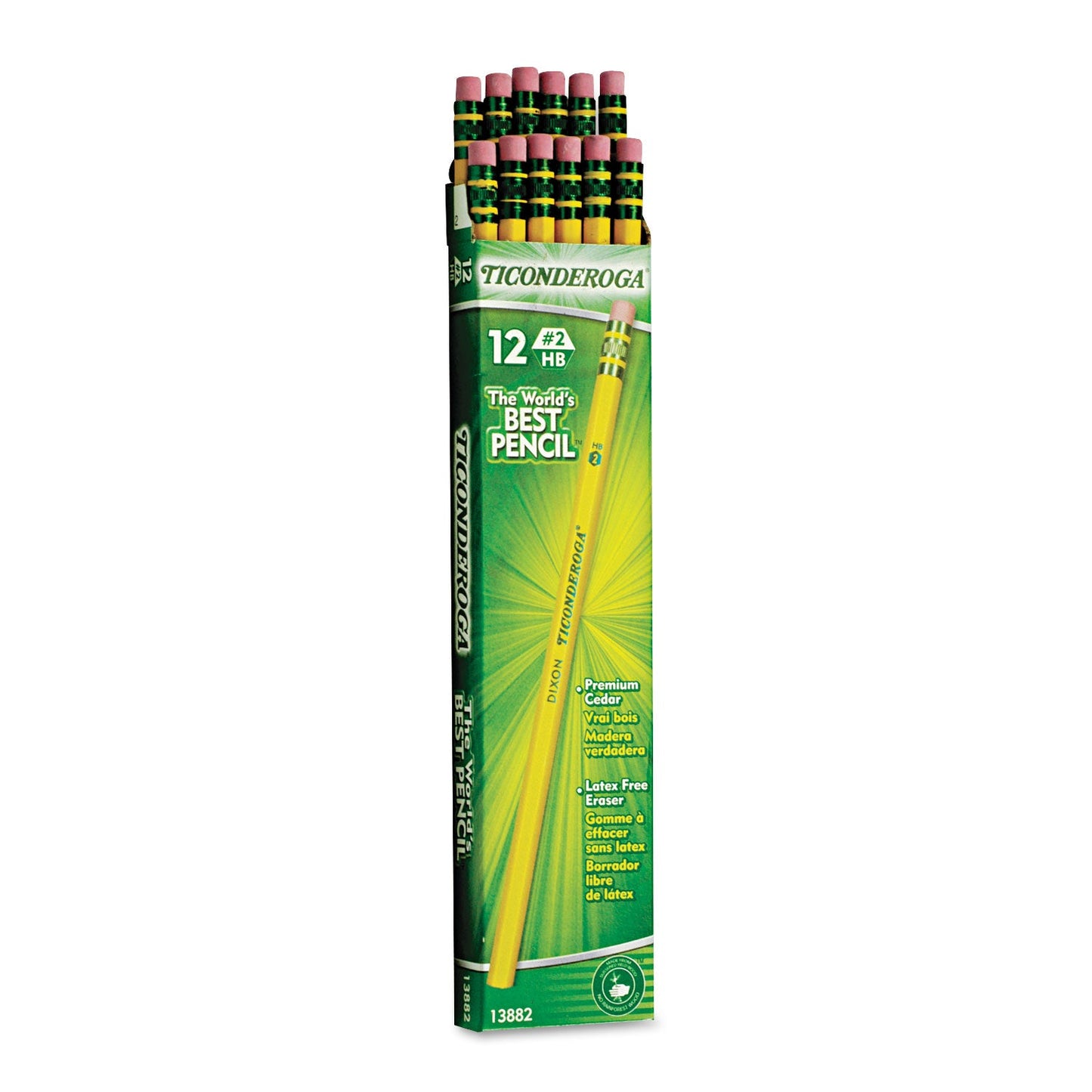 Ticonderoga Pencils, HB (#2), Black Lead, Yellow Barrel, Dozen