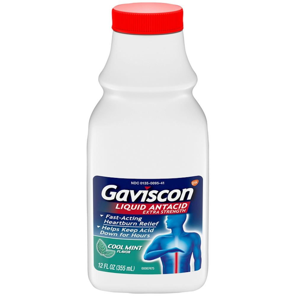 Gaviscon Antacid Extra Strength Liquid Cool Mint 12 Oz