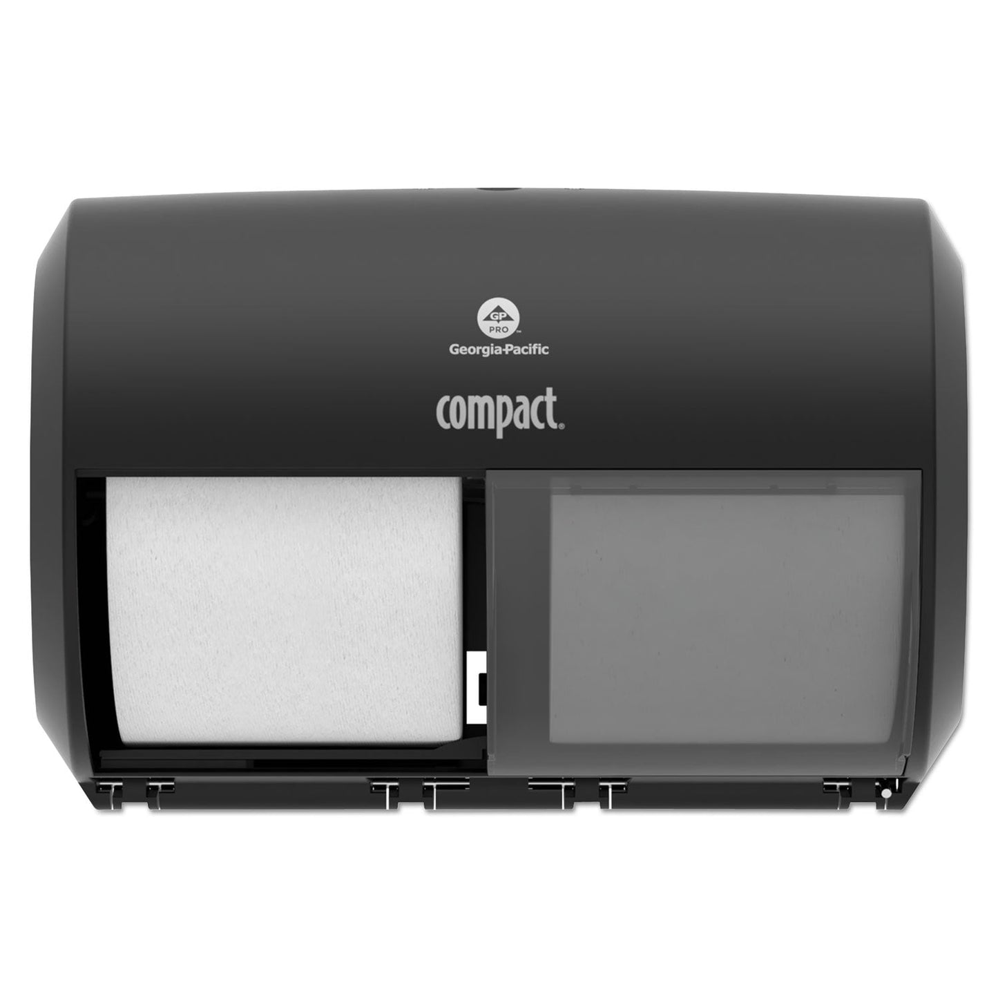 Georgia Pacific Compact Coreless Side-by-Side 2-Roll Tissue Dispenser, 11.5 x 7.63 x 8, Black