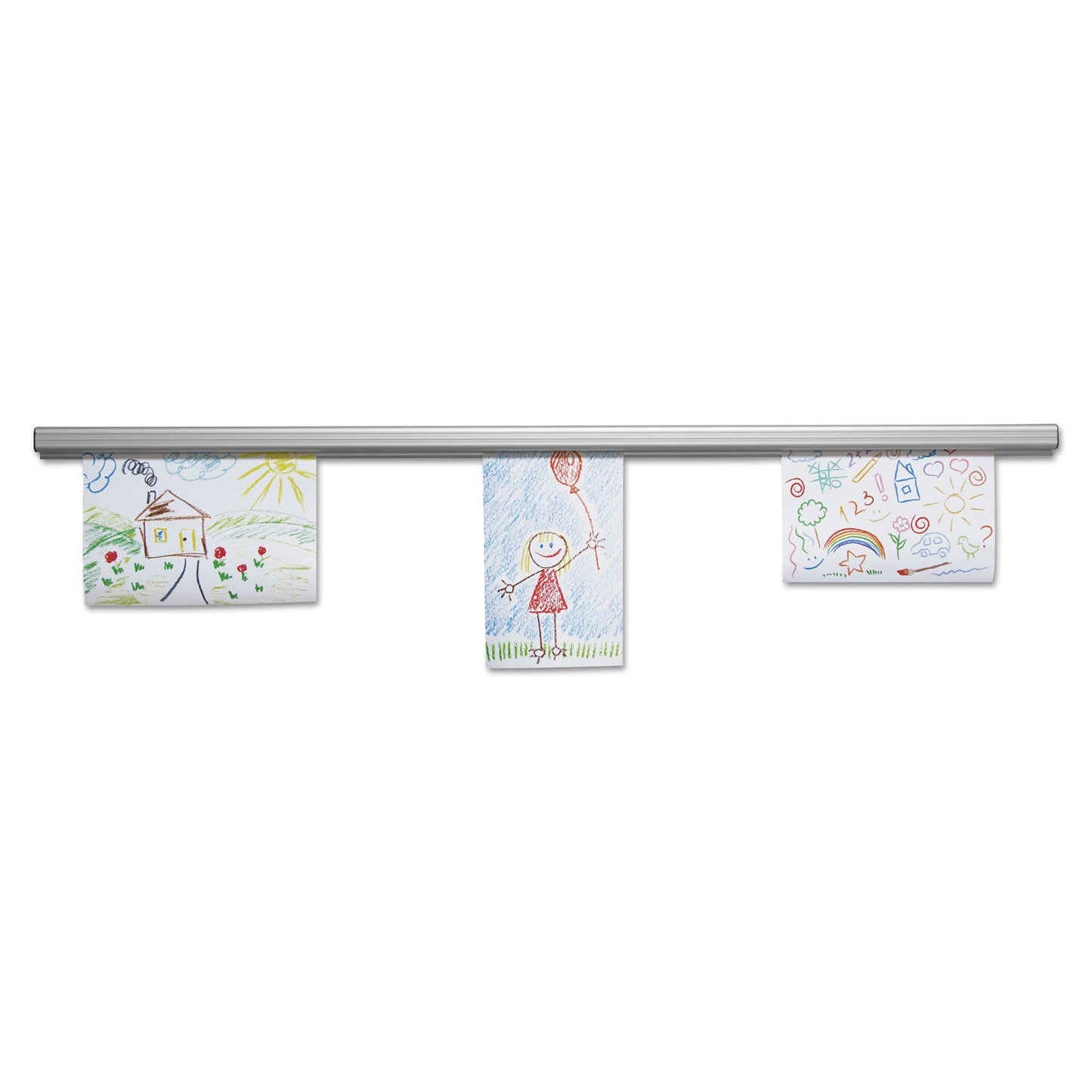 Advantus Grip-A-Strip Display Rail, 12 x 1.5, Aluminum Finish