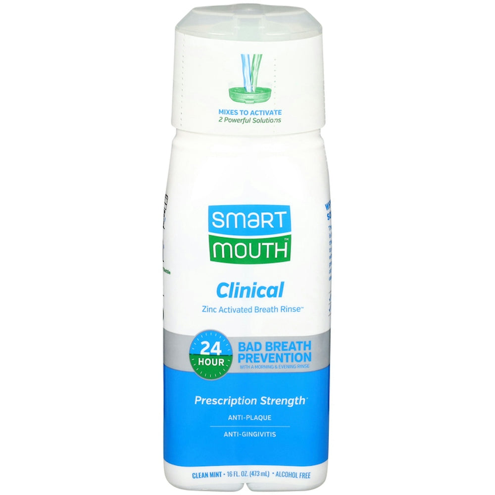 Smart Mouth Zinc Activated Clinical Clean Mint Breath Rinse 16 Fl Oz