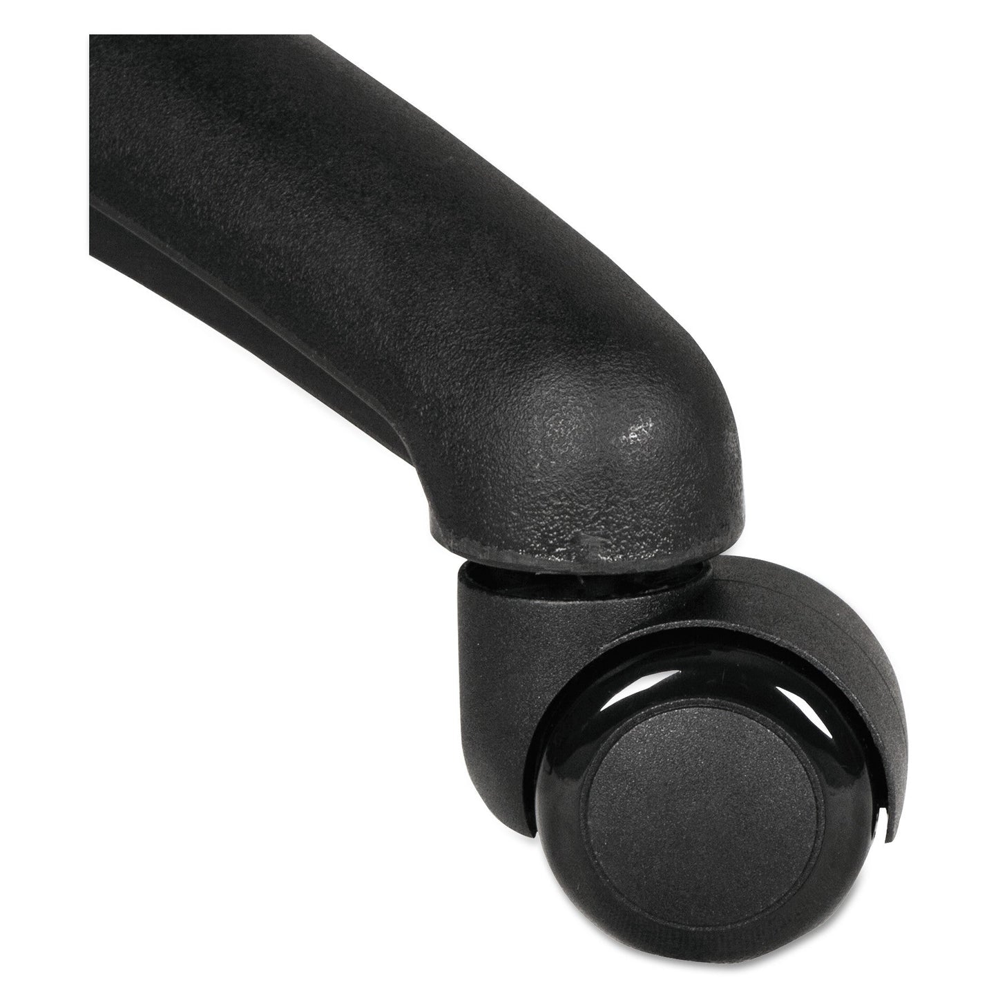 Alera Dual Wheel Hooded Casters, Grip Ring Type B Stem, 2" Soft Nylon Wheel, Black, 5/Set