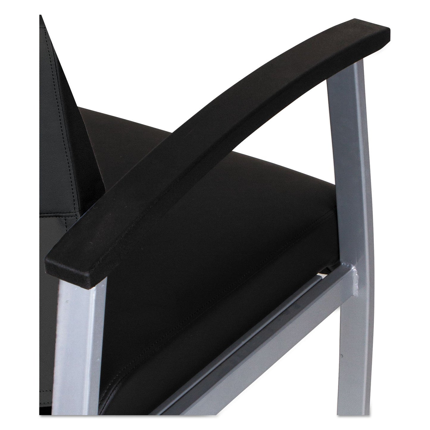 Alera metaLounge Series Bariatric Guest Chair, 30.51" x 26.96" x 33.46", Black Seat/Back, Silver Base