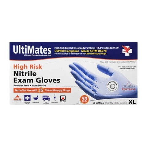 Ultimates High Risk Nitrile Exam Gloves Large 50 Ct
