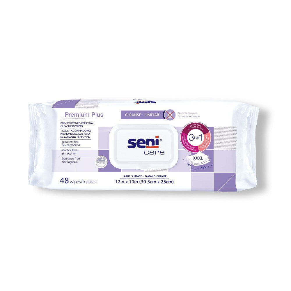Seni Care Personal Cleansing Wipe 10 X 12 S-WP48-C11, 1 Pack 48 Wipes