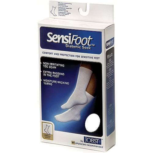 Sensifoot Diabetic Socks 8-15 mmHg Black Crew Large 1 Pr