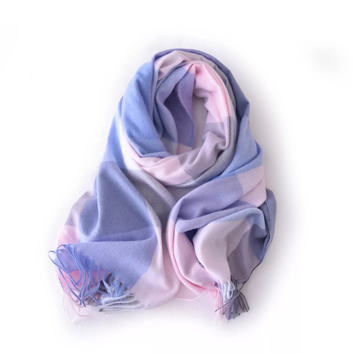 Plaid Fringe Scarf