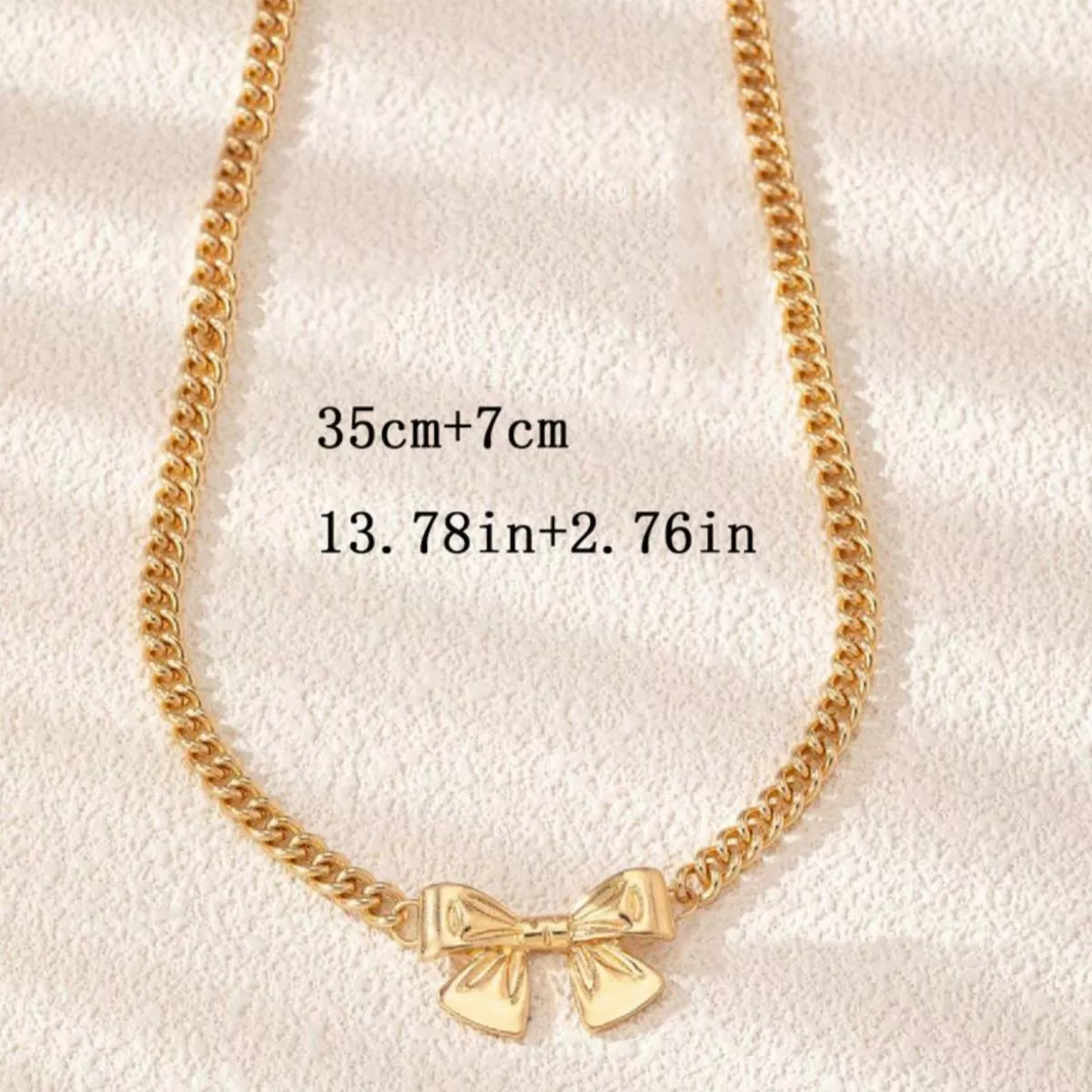 18K Gold-Plated Bowknot Chain Necklace